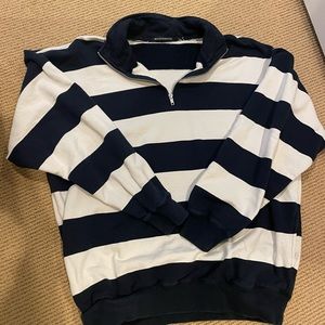 Brandy Melville blue and white striped sweatshirt